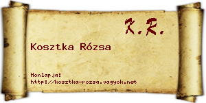Kosztka Rózsa névjegykártya