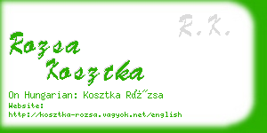 rozsa kosztka business card